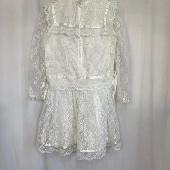 Jessica McClintock vintage 90’s ivory white lace Victorian wedding dress 6 - Picture 4 of 10